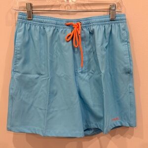 HUK Performance Fishing Shorts Men’s Small Blue Drawstring Lined Swim Fishing